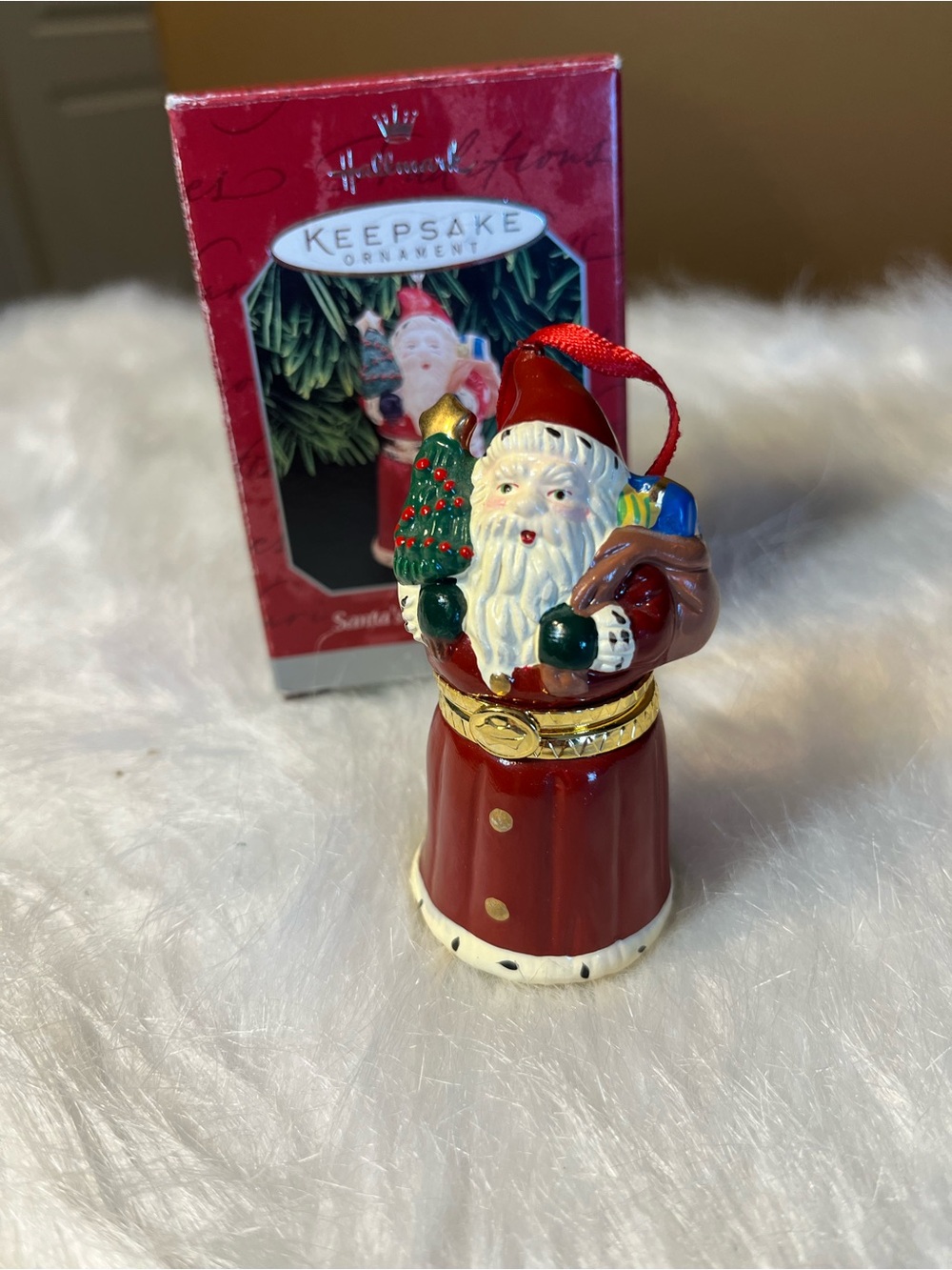 Hallmark Ornament-Santa’s Hidden Surprise- Trinket Box Ornament